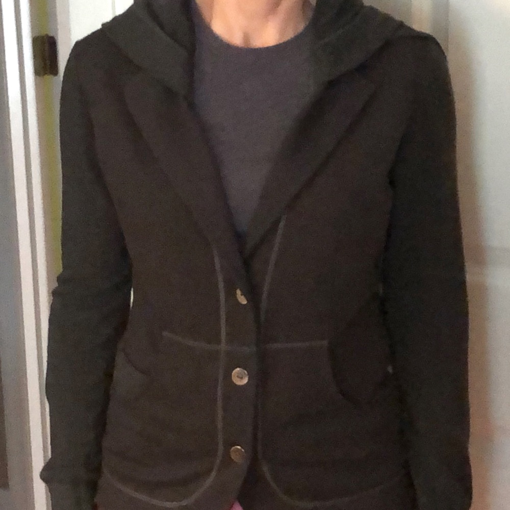 Oblique Gray Hybrid Knit Hooded BlazerJacket